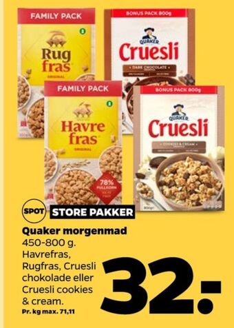 Havrefras morgenmadsprodukt