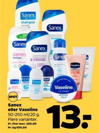 Netto Sanex shampoo tilbud
