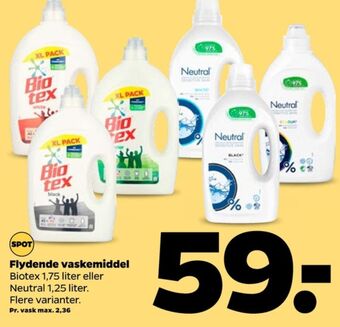 Netto Biotex vaskemiddel-flydende tilbud