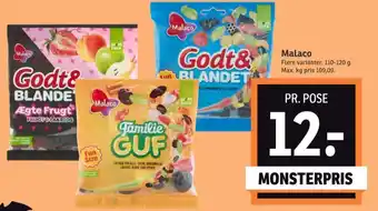 SPAR Godt & blandet slikpose ægte frugt bær & frugt tilbud