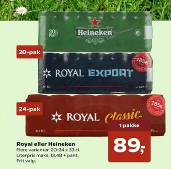 SuperBrugsen Royal eller Heineken tilbud