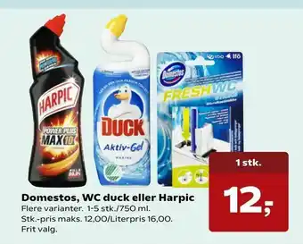 SuperBrugsen Domestos, WC duck eller Harpic tilbud