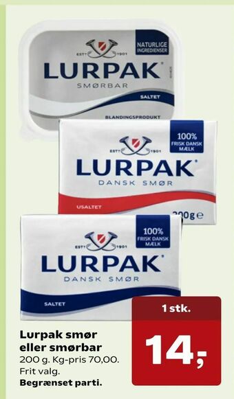 SuperBrugsen Lurpak smør eller smørbar tilbud