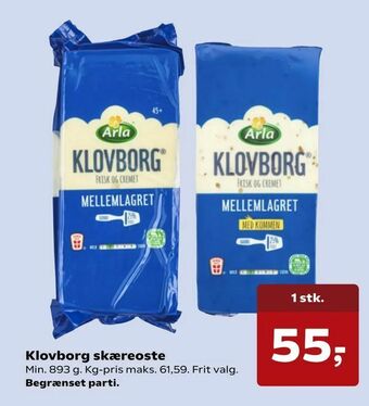 SuperBrugsen Klovborg skæreoste tilbud