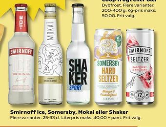 SuperBrugsen Smirnoff Ice, Somersby, Mokai eller Shaker tilbud