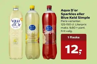 SuperBrugsen Aqua D'or Sparkles eller Blue Keld Simple tilbud