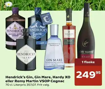 SuperBrugsen Hendrick's Gin, Gin Mare, Hardy XO eller Remy Martin VSOP Cognac tilbud