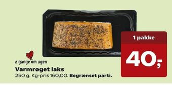 SuperBrugsen Varmrøget laks tilbud