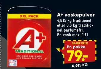Bilka A+ Vaskepulver tilbud