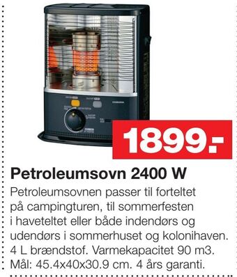 Bauhaus Petroleumsovn 2400 w tilbud