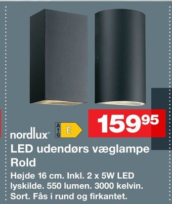 Bauhaus Led udendørs væglampe rold tilbud