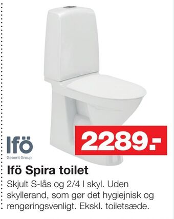 Bauhaus Ifö spira toilet tilbud