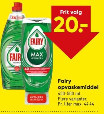 Bilka Fairy opvaskemiddel tilbud