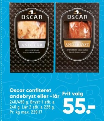 Oscar confiteret andebryst eller-lår