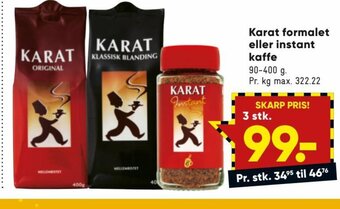 Bilka Karat formalet eller instant kaffe tilbud