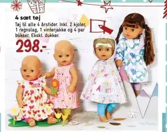Bilka 4 sæt dukketøj tilbud