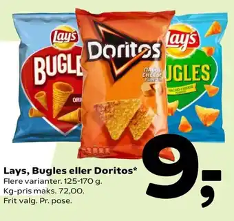 Coop 365 Lays, Bugles Eller Doritos 125-170g tilbud