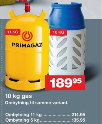 Bauhaus Primagaz gasflaske tilbud