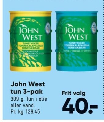 Bilka John West tun 3-pak tilbud