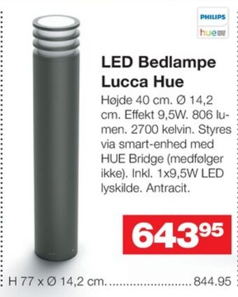 Bauhaus Hue bedlampe tilbud