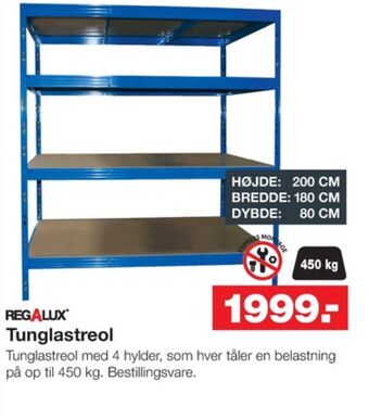 Bauhaus Regalux reol tilbud