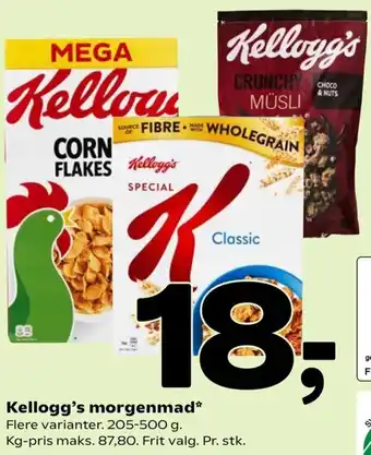 Coop 365 Kellogg's Morgenmad 205-500g tilbud