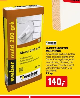 jem & fix Hæftemørtel multi 280 tilbud