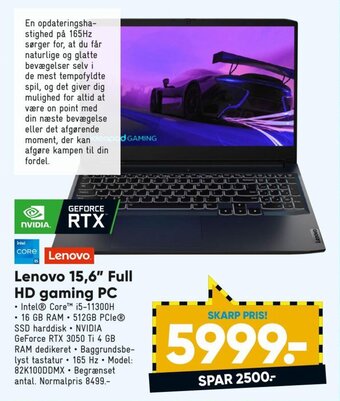 Bilka Lenovo 15.6 " Full HD Gaming PC tilbud