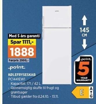 Power Køle-/fryseskab tilbud