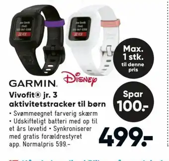 Garmin  Vivofit jr. 3 alktivitetstracker til børn