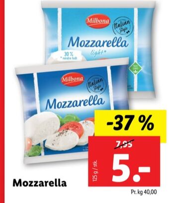Lidl Milbona mozzarella tilbud