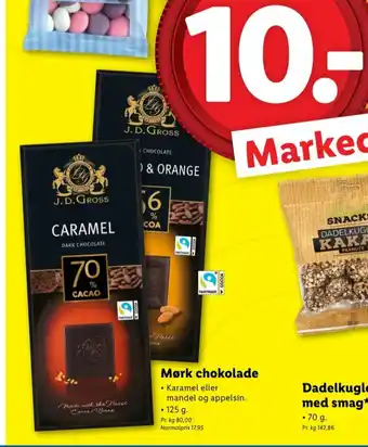 Lidl J.d. gross chokoladeplade almond & orange 56% tilbud