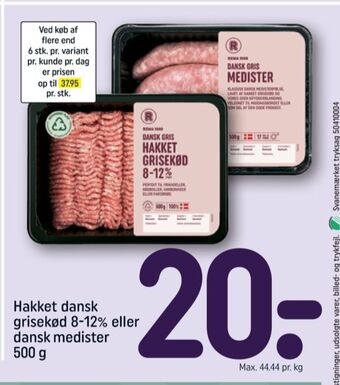 REMA 1000 Rema 1000 hakket grisekød tilbud