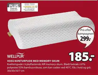 JYSK Wellpur Voss Konturpude Med Memory- Skum tilbud