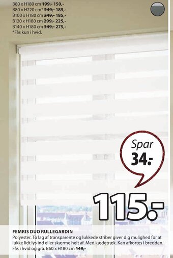 JYSK Femris Duo Rullegardin tilbud