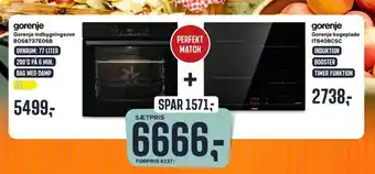 Skousen Gorenje indbygningsovn bos6737e06b + gorenje kogeplade it640bcsc tilbud