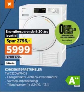 Power Miele tørretumbler tilbud