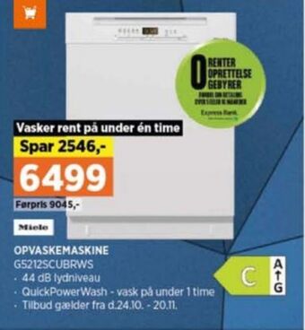 Power Miele opvaskemaskine tilbud