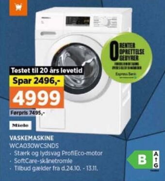 Power Miele vaskemaskine tilbud