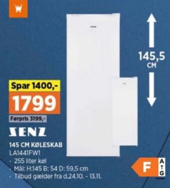 Power Senz køleskab tilbud