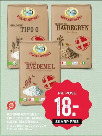 MENY Kornkammeret økologisk havregryn eller mel tilbud
