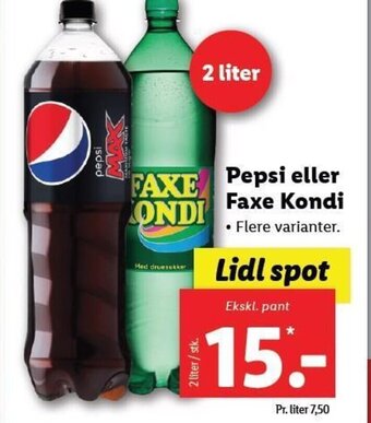 Lidl Pepsi eller Faxe Kondi tilbud