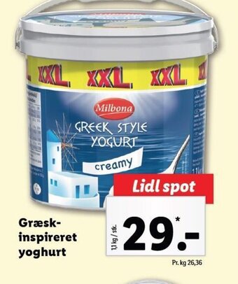 Lidl Græsk Inspireret Yoghurt tilbud