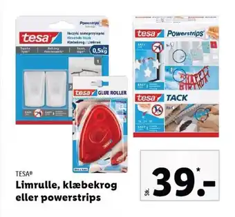 Limrulle, Klæbekrog eller Powerstrips
