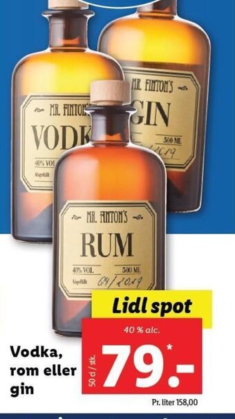 Lidl Vodka rom eller Gin tilbud