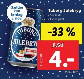 Lidl Tuborg Julebryg tilbud