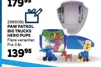 Legekæden Paw patrol big trucks hero pups tilbud