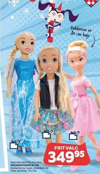 Legekæden Fashion dukke 80 cm tilbud