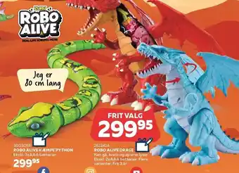 Legekæden Robo alive kæmpe python el. drage tilbud