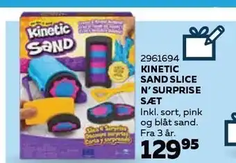 Legekæden Kinetic sand slice n' surprise sæt tilbud